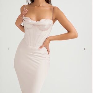Myrna Elegant Cream Corset Dress